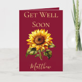 Schöne Sonnenblumen erwachen bald Karte (Vorderseite)