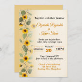 Schöne Sonnenblumen Hochzeit Einladung (Vorne/Hinten)