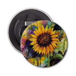 Schöne Sonnenblumen im Wasser Flaschenöffner