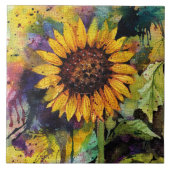 Schöne Sonnenblumen im Wasser Fliese (Vorderseite)