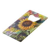 Schöne Sonnenblumen im Wasser Geldbeutel Flaschenöffner (Vorderseite Schrägansicht)