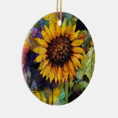 Schöne Sonnenblumen im Wasser Keramik Ornament (Rechts)