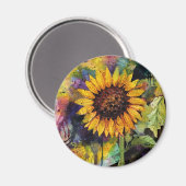 Schöne Sonnenblumen im Wasser Magnet (Vorderseite/Rückseite)