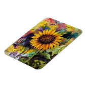 Schöne Sonnenblumen im Wasser Magnet (Linke Seite)