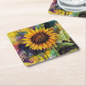 Schöne Sonnenblumen im Wasser Rechteckiger Pappuntersetzer (angewinkelt)