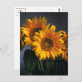 Schöne Sonnenblumen in Vase Postcard Postkarte (Vorne/Hinten)
