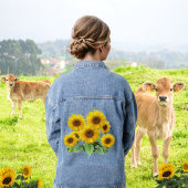Schöne Sonnenblumen Jeansjacke