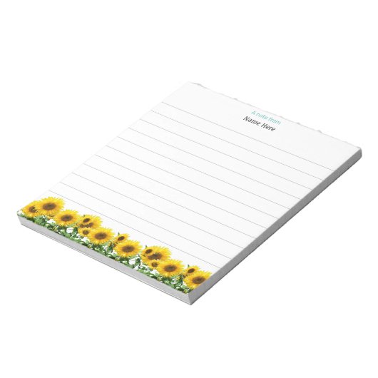 Schöne Sonnenblumen Linken Notepad Notizblock (Rotiert)