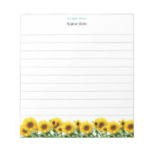 Schöne Sonnenblumen Linken Notepad Notizblock (Vorderseite)
