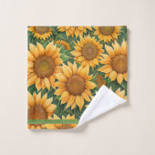 Schöne Sonnenblumen Moderne Sammlung Badhandtuch Set (Waschlappen)