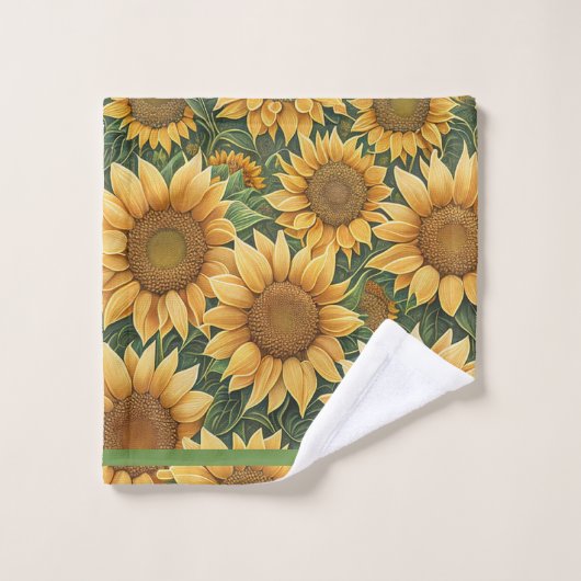 Schöne Sonnenblumen Moderne Sammlung Badhandtuch Set (Waschlappen)