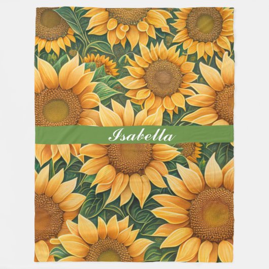 Schöne Sonnenblumen Moderne Sammlung Fleecedecke (Vorderseite)