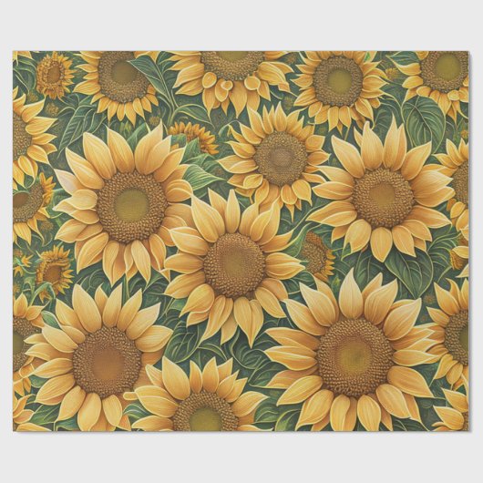 Schöne Sonnenblumen Moderne Sammlung Geschenkpapier (Flach)