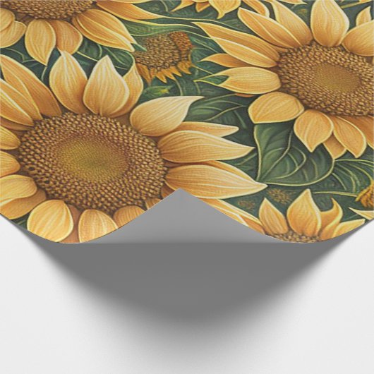 Schöne Sonnenblumen Moderne Sammlung Geschenkpapier (Ecke)