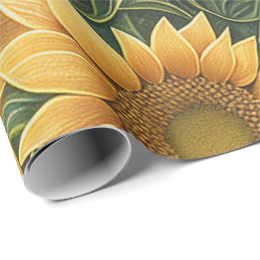 Schöne Sonnenblumen Moderne Sammlung Geschenkpapier (Rolleneckpunkt)
