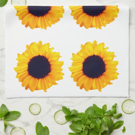 Schöne Sonnenblumen Orange Black Yellow 4Nina Geschirrtuch (Gefaltet)