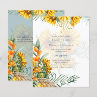 Schöne Sonnenblumen Pampas Grass Wedding