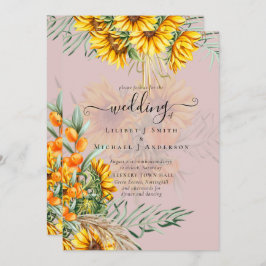 Schöne Sonnenblumen Pampas Grass Wedding