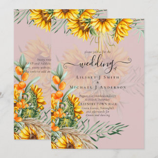 Schöne Sonnenblumen Pampas Grass Wedding