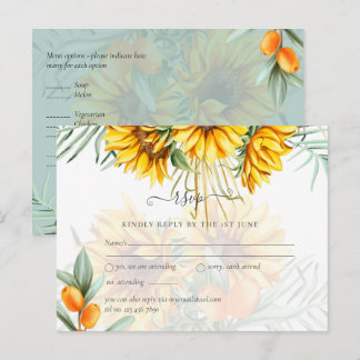 Schöne Sonnenblumen Pampas Grass Wedding Postkarte