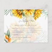 Schöne Sonnenblumen Pampas Grass Wedding Postkarte (Vorderseite)