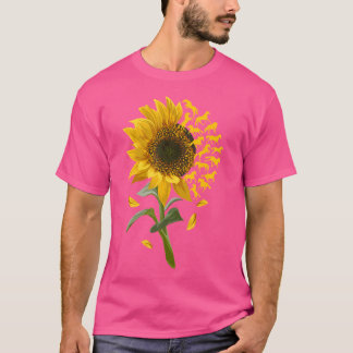 Schöne Sonnenblumen Pferderennen Blume T-Shirt