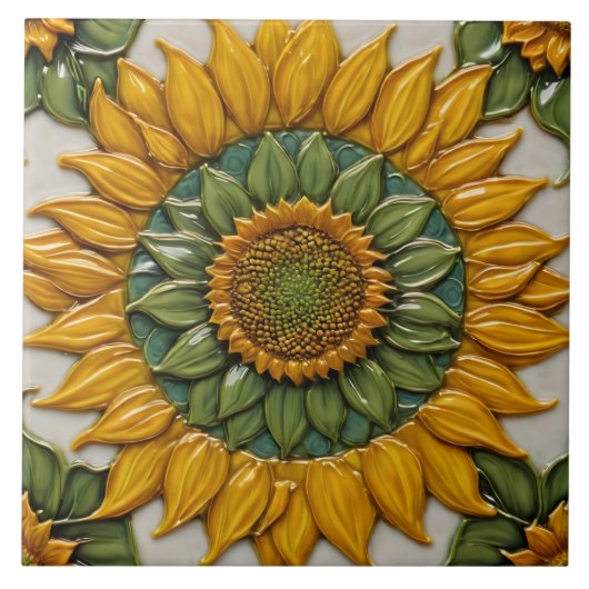 Schöne Sonnenblumen Populäre Sammlung Fliese (Vorderseite)