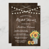 Schöne Sonnenblumen Rustikales Brautparty Einladung (Vorne/Hinten)