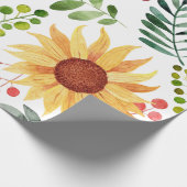 Schöne Sonnenblumen und Berries Wasserfarbe  Geschenkpapier (Ecke)