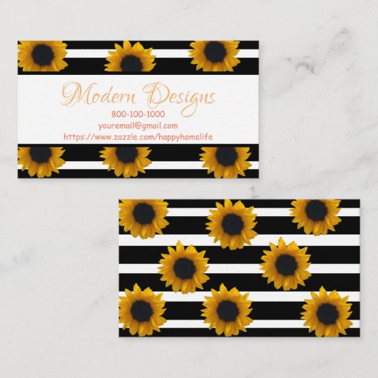 SCHÖNE SONNENBLUMEN Visitenkarte (Vorne/Hinten)
