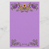 Schöne Sonnenblumen Wirbel Lila Briefpapier (Vorderseite)