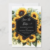 Schöne Sonnenblumenhochzeit Save The Date (Vorderseite)