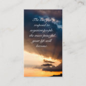 Schöne Sonnenstrahlen Motivierend Zitat Visitenkarte (Vorderseite)