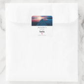 Schöne Sonnenuntergang am Calm Lake Quadratischer Aufkleber (Tasche)