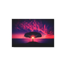 Schöne Sonnenuntergang Bäume Silhouette Landschaft