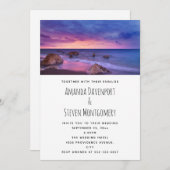 Schöne Sonnenuntergang Küstenfotografie Hochzeit Einladung (Vorne/Hinten)