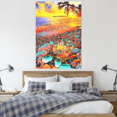 Schöne Sonnenuntergang Landschaft in Digital Art M Leinwanddruck (Insitu (Schlafzimmer))