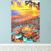 Schöne Sonnenuntergang Landschaft in Digital Art M Leinwanddruck (Insitu (Holzboden))