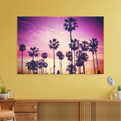 Schöne Sonnenuntergang Palm Tree Beach Vibe Leinwanddruck (Insitu (Wohnzimmer))