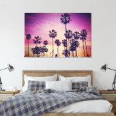 Schöne Sonnenuntergang Palm Tree Beach Vibe Leinwanddruck (Insitu (Schlafzimmer))