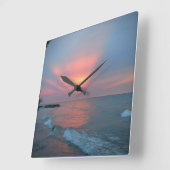 Schöne Sonnenuntergang Quadratische Wanduhr (Winkel)