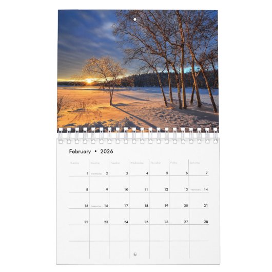 Schöne Sonnenuntergänge Kalender (Feb 2026)