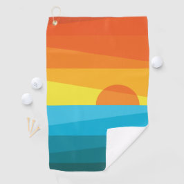 Schöne Sonnenuntergänge und Meereswellen Golfhandtuch