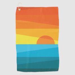 Schöne Sonnenuntergänge und Meereswellen Golfhandtuch