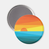 Schöne Sonnenuntergänge und Meereswellen Magnet (Vorderseite/Rückseite)