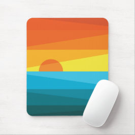 Schöne Sonnenuntergänge und Meereswellen Mousepad