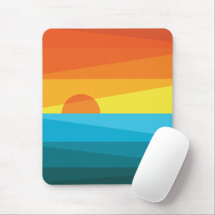 Schöne Sonnenuntergänge und Meereswellen Mousepad