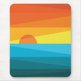 Schöne Sonnenuntergänge und Meereswellen Mousepad