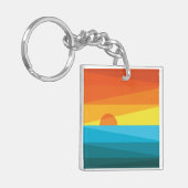 Schöne Sonnenuntergänge und Meereswellen Schlüsselanhänger (Vorderseite links)