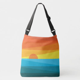 Schöne Sonnenuntergänge und Meereswellen Tragetaschen Mit Langen Trägern